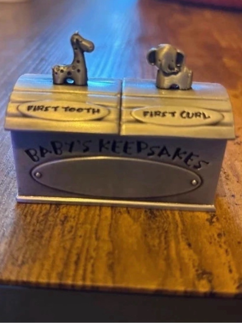 Baby's Keepsakes First Tooth & First Curl Box - Silver Tone
